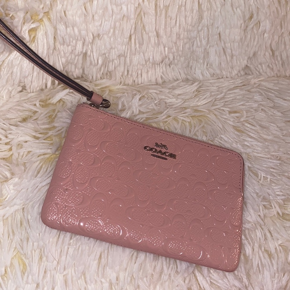 Pink coach wristlet